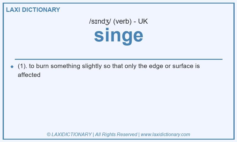 Definition singe in British English