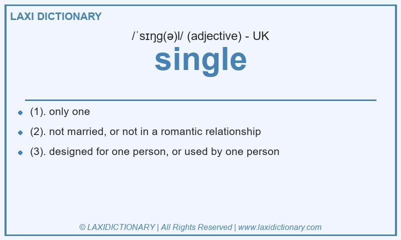 Definition single in British English