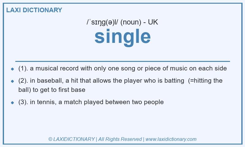Definition single in British English
