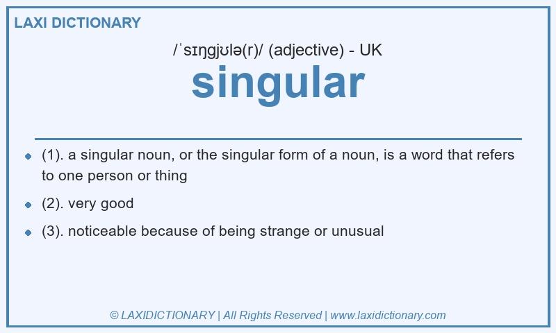 Definition singular in British English