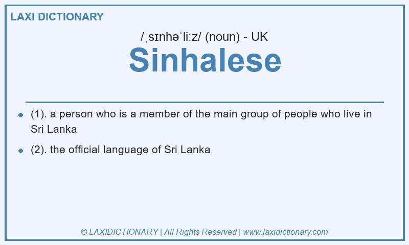 Definition Sinhalese in British English