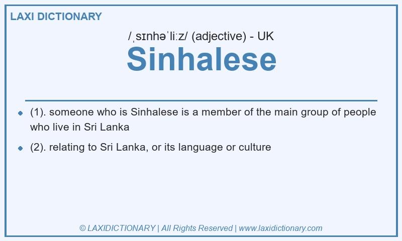 Definition Sinhalese in British English
