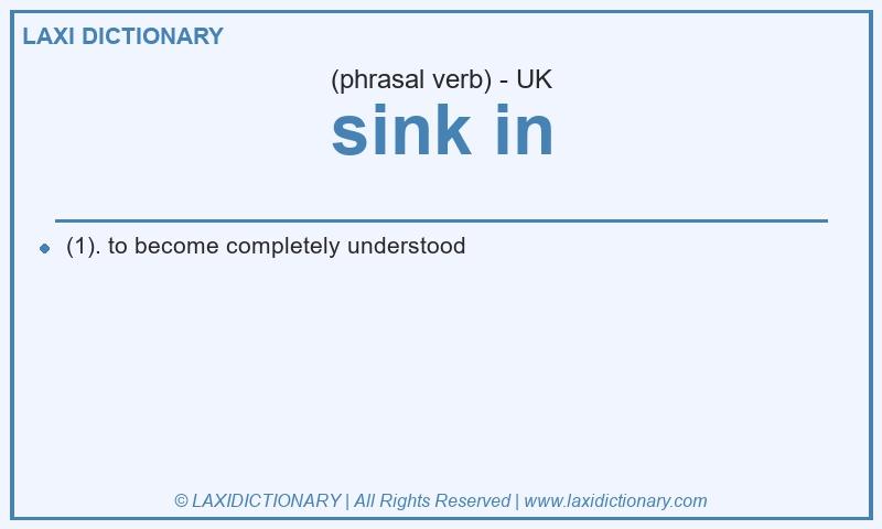 Definition sink in in British English