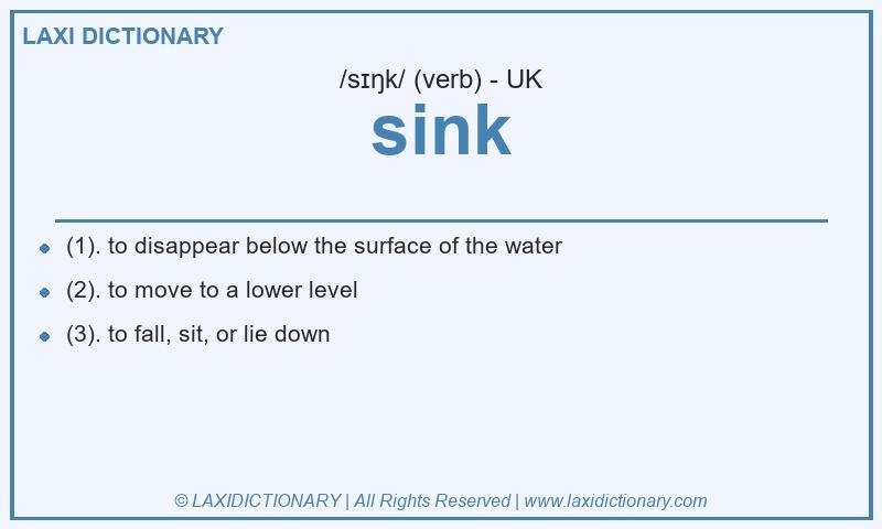 Definition sink in British English