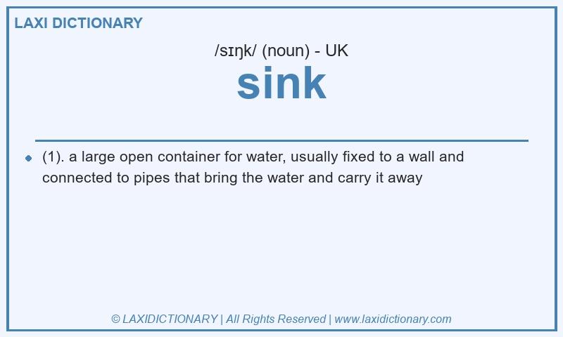 Definition sink in British English