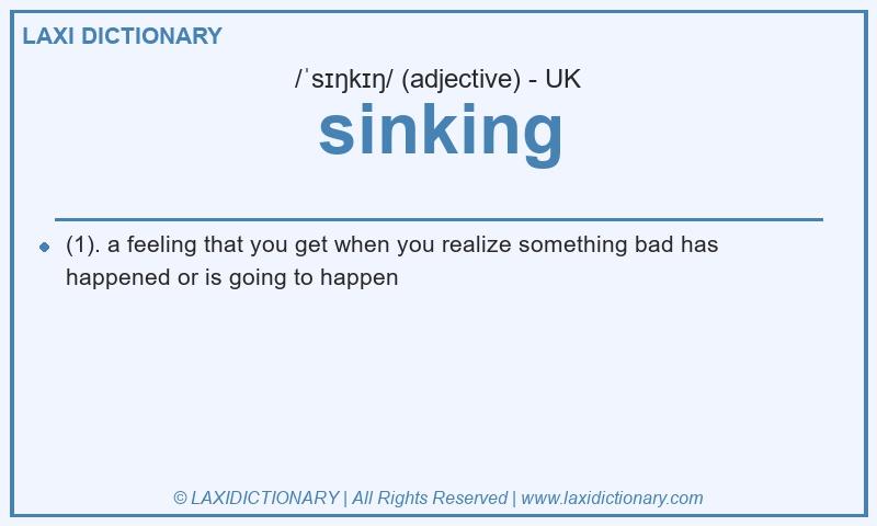 Definition sinking in British English