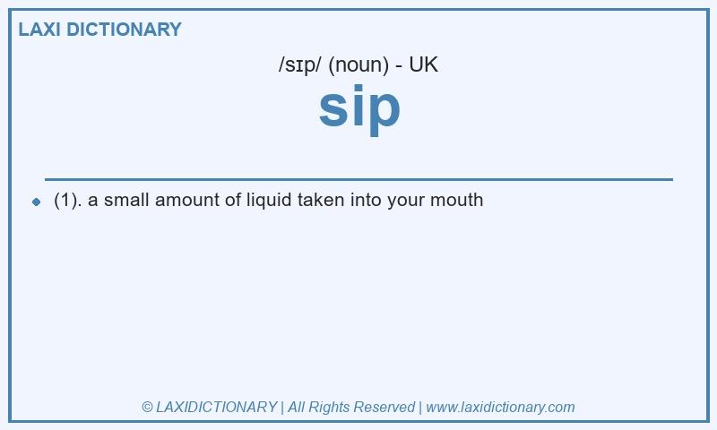 Definition sip in British English