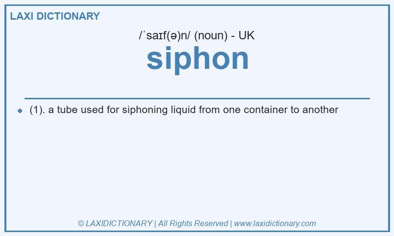 Definition siphon in British English