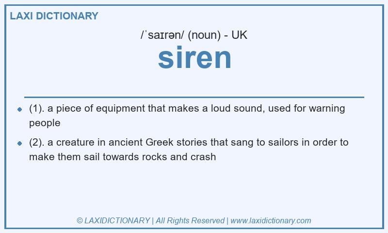 Definition siren in British English