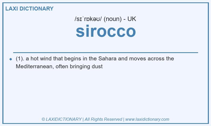 Definition sirocco in British English