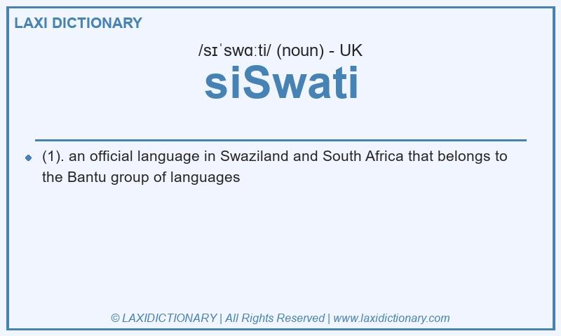 Definition siSwati in British English