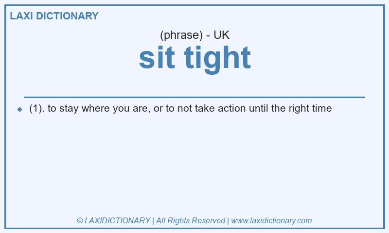 Definition sit tight in British English