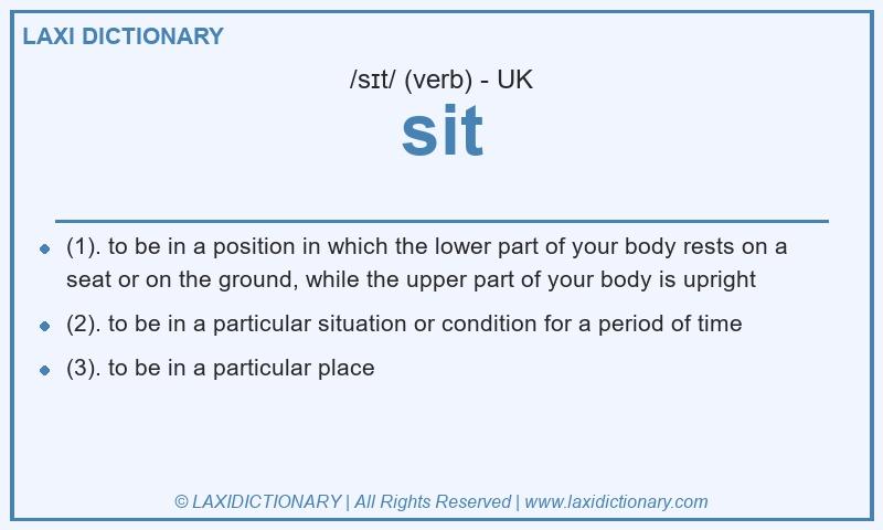 Definition sit in British English