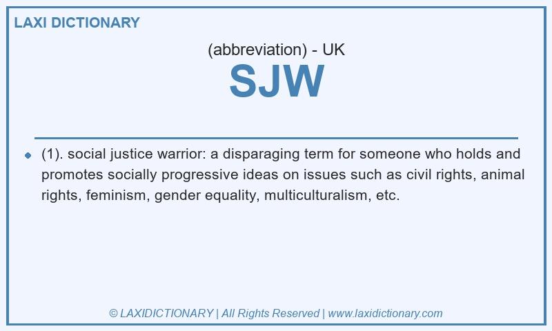 Definition SJW in British English