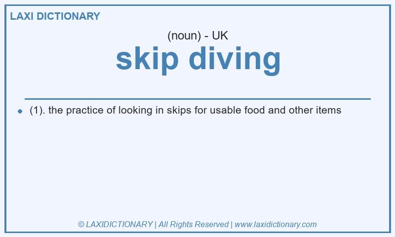 Definition skip diving in British English