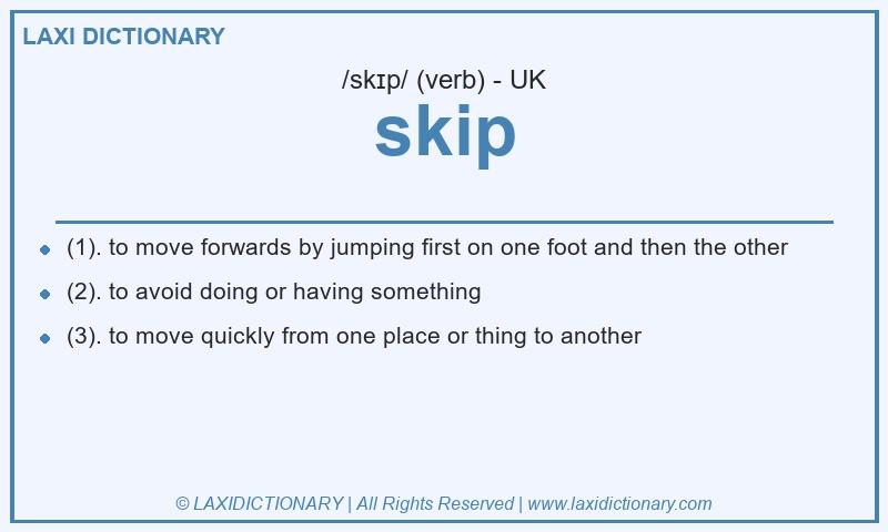 Definition skip in British English