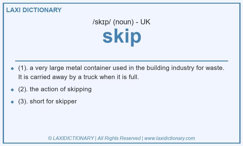 Definition skip in British English