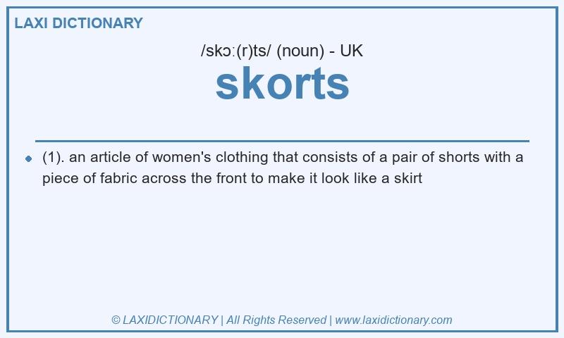 Definition skorts in British English
