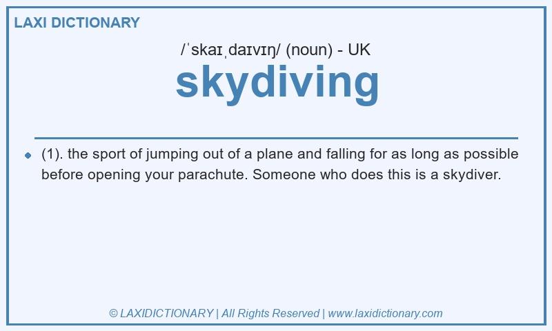 Definition skydiving in British English
