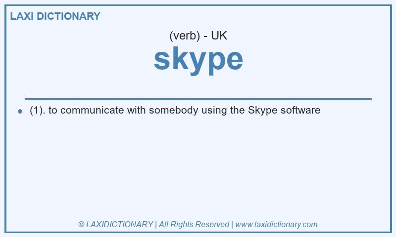 Definition skype in British English