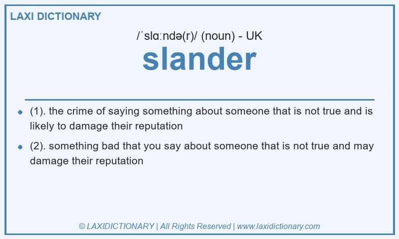 Definition slander in British English