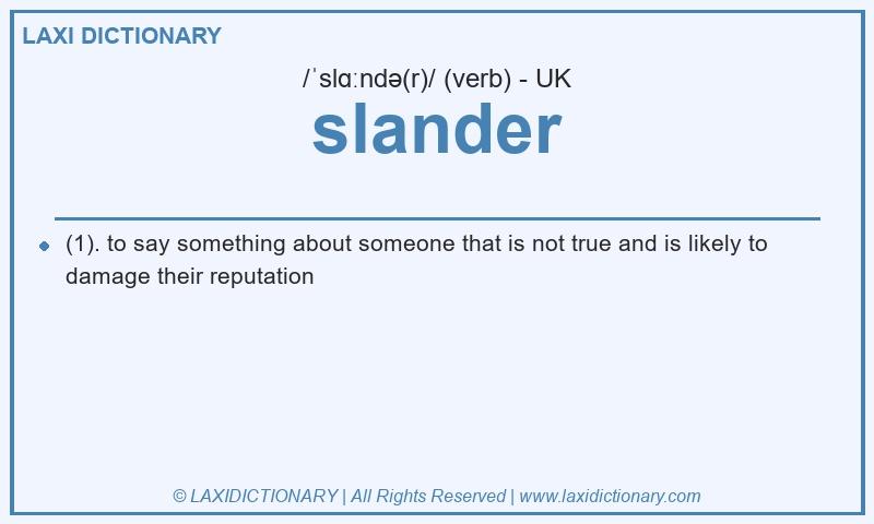 Definition slander in British English