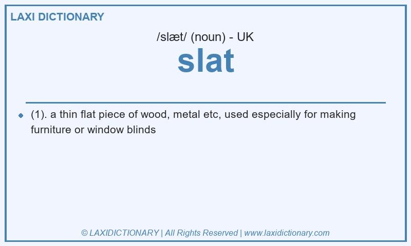 Definition slat in British English
