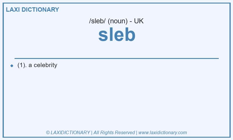Definition sleb in British English