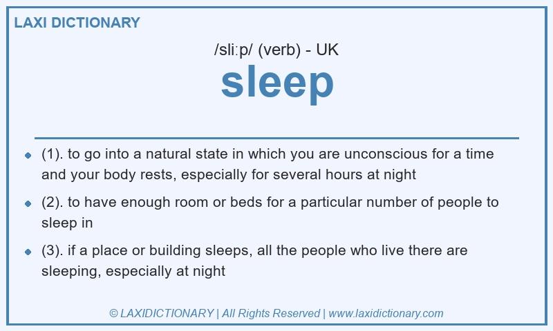 Definition sleep in British English