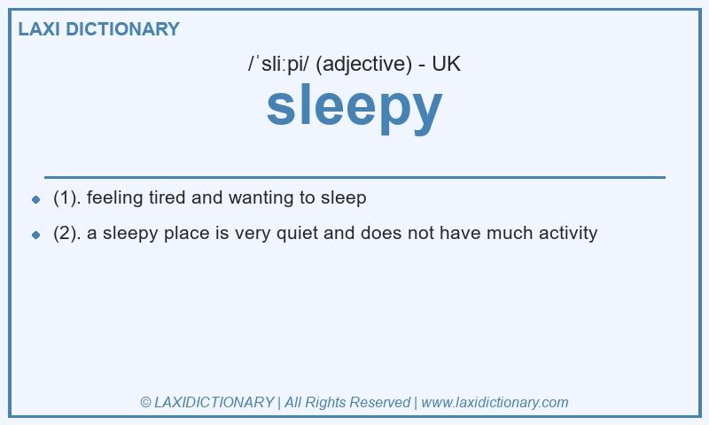 Definition sleepy in British English