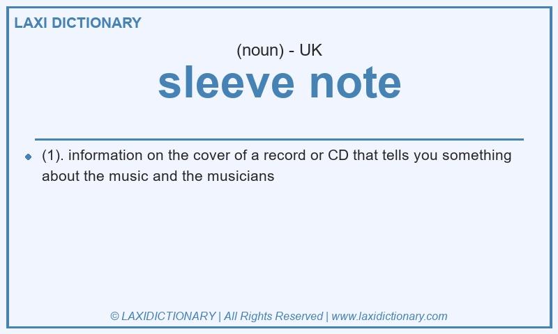 Definition sleeve note in British English