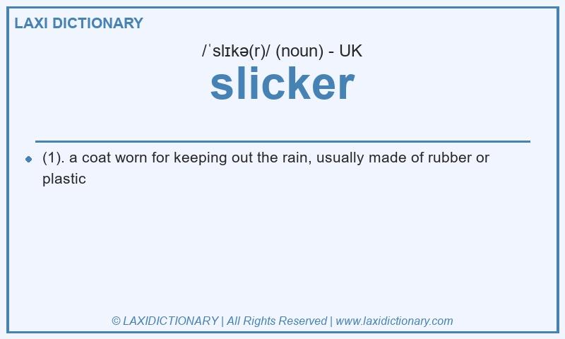 Definition slicker in British English