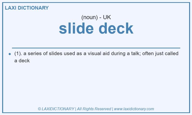 Definition slide deck in British English