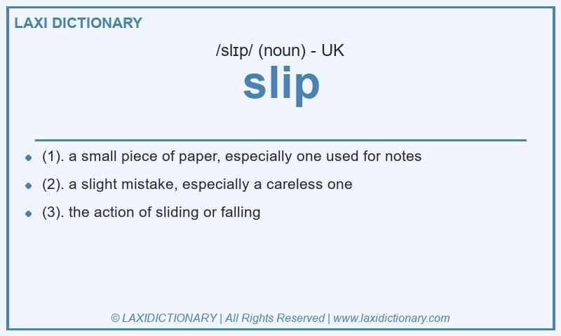 Definition slip in British English