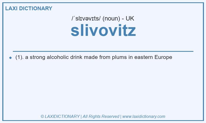 Definition slivovitz in British English