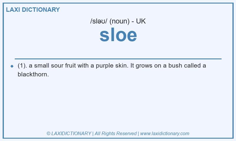 Definition sloe in British English