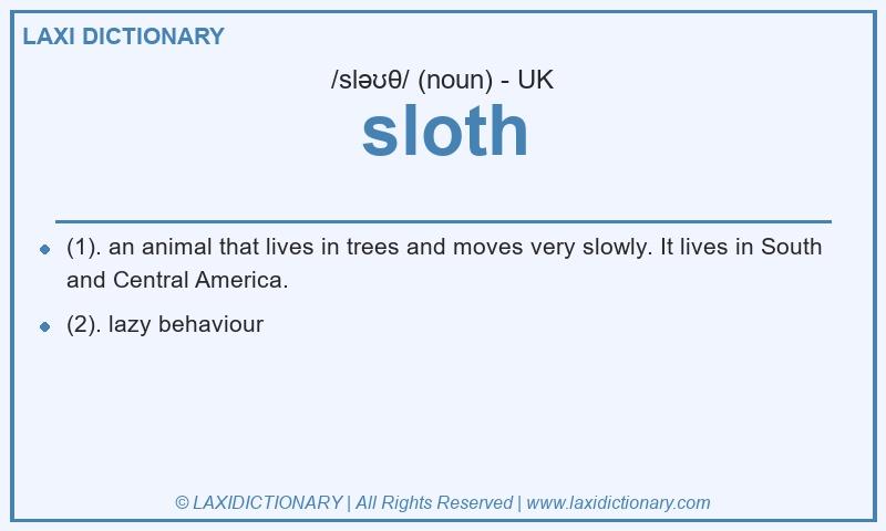 Definition sloth in British English