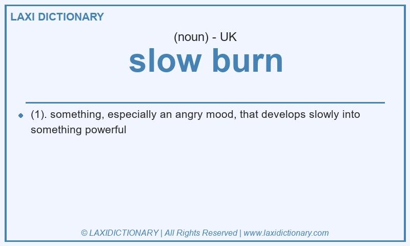 Definition slow burn in British English
