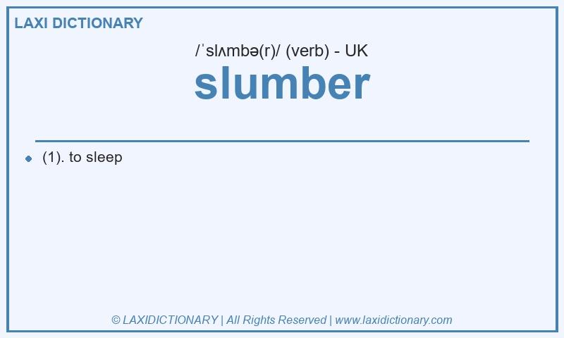 Definition slumber in British English