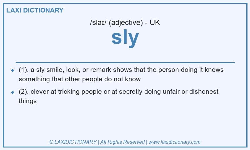 Definition sly in British English