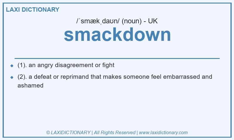 Definition smackdown in British English