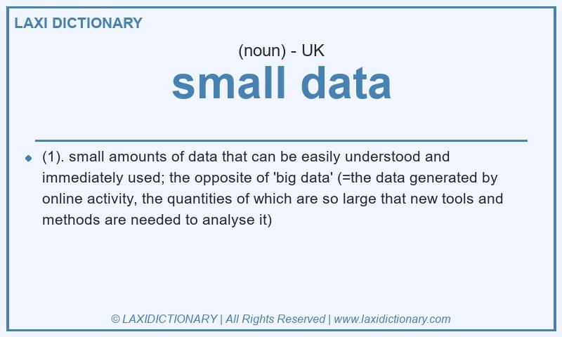 Definition small data in British English