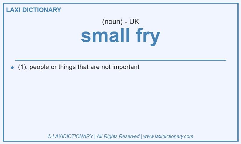 Definition small fry in British English