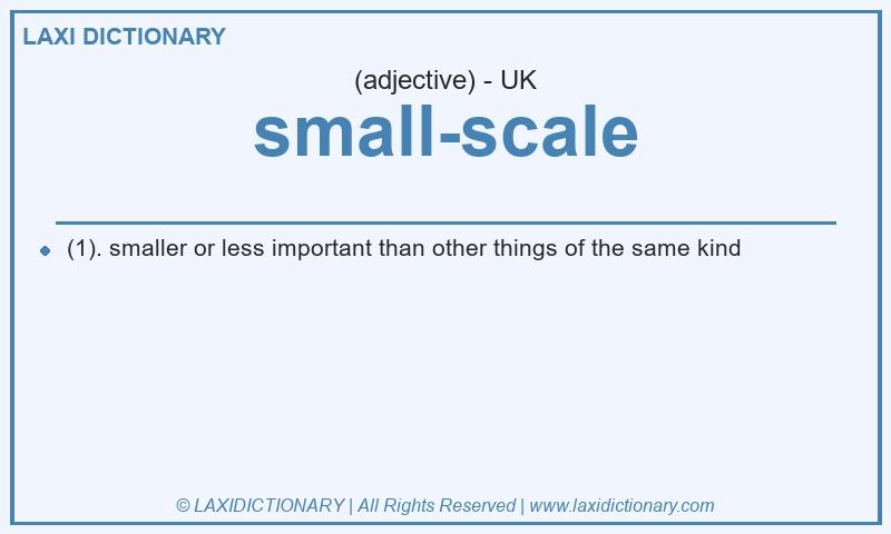 Definition small-scale in British English