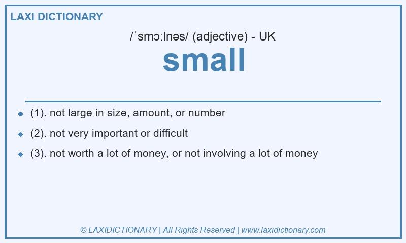 Definition small in British English
