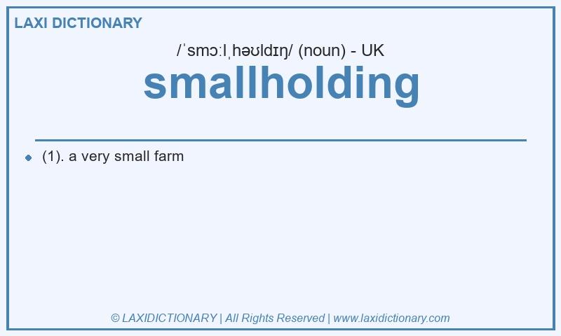 Definition smallholding in British English
