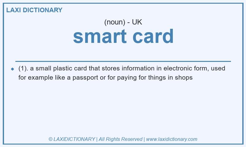 Definition smart card in British English