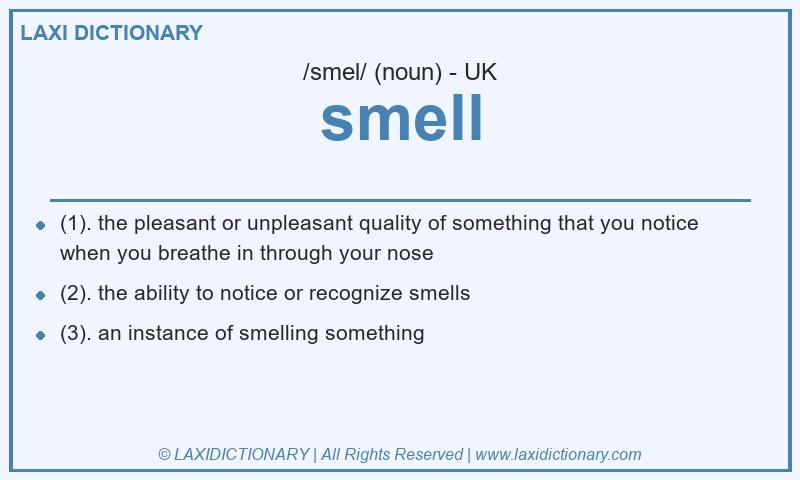 Definition smell in British English
