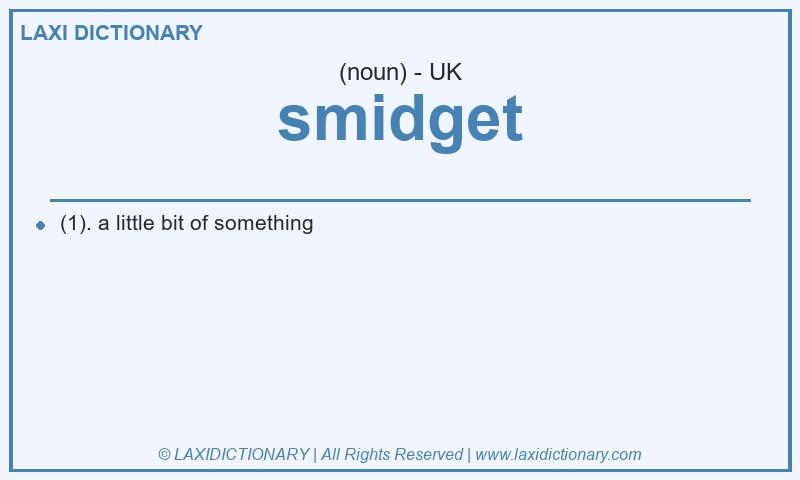 Definition smidget in British English