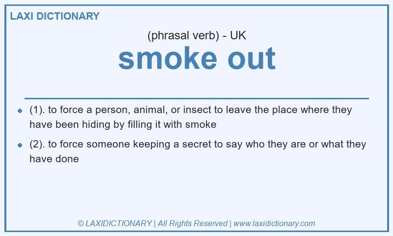 Definition smoke out in British English